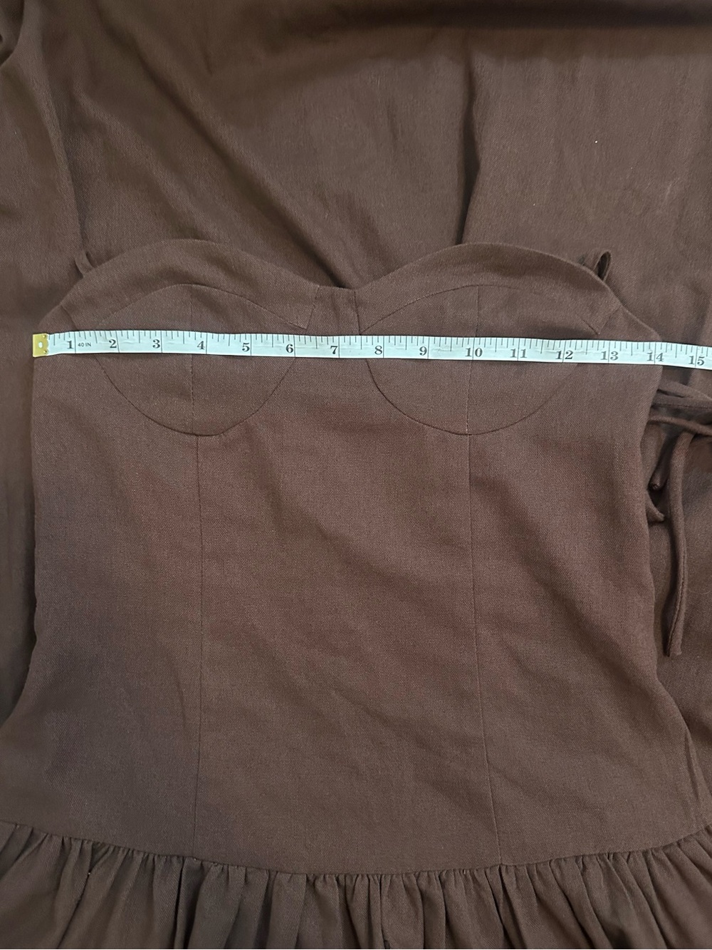 NWOT Peppermayo Giovanna Linen Maxi Dress - Chocolate Drizzle Size S - Picture 9 of 11